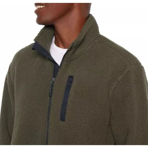 Eddie Bauer Full Zip OD GreenFleece Jacket 2XL Men's XXLARGE Long Sleeves (D9) - Picture 4 of 13